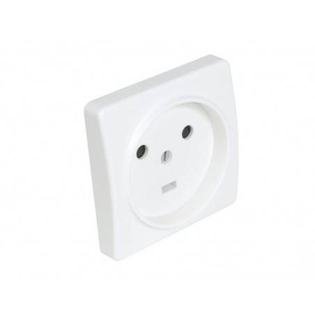 Prise 2 poles + terre 20A Encastre Blanc