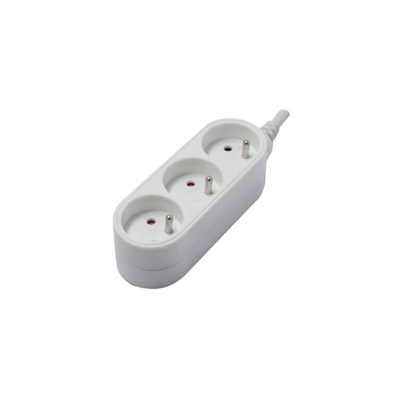 Multiprise filaire compact 3 prises blanc chacon