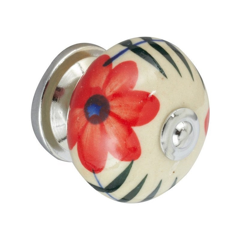 Bouton de meuble boule multicouleur porcelaine H.38 X L.40 X P.40 Mm