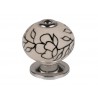 Bouton de meuble boule noir blanc porcelaine H.38 X L.40 X P.40 Mm