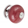 Bouton de meuble boule Rouge Porcelaine H.38 X L.40 X P.40 Mm