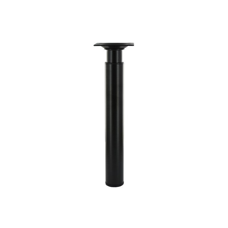 Pied de table basse cylindrique CIME réglable H. 21 à  35 cm acier époxy noir
