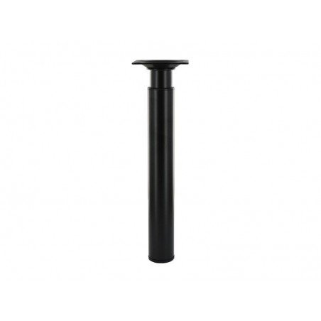 Pied de table basse cylindrique CIME réglable H. 21 à  35 cm acier époxy noir