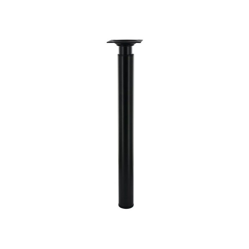 Pied de meuble cylindrique CIME réglable H.De 31 à  50 cm acier époxy noir