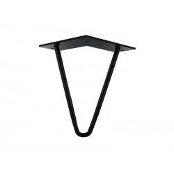 Pied de meuble design CIME fixe H.16 cm acier époxy noir