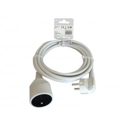 Rallonge électriqueménager avec terre H05VVFblanc 3m