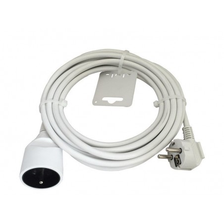 Rallonge électrique ménager avec terre H05VVF blanc 5m