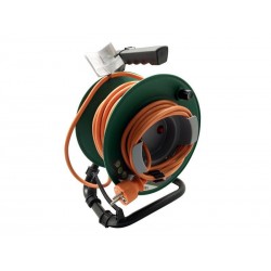 1enrouleur de câble électrique jardin HO5VVF 20m vert-orange