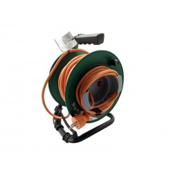 enrouleur de câble électrique jardin HO5VVF 40m vert-orange