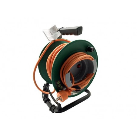 enrouleur de câble électrique jardin HO5VVF 40m vert-orange