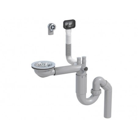 Ensemble vidage compLet gain de place pour évier 1 cuve diam. 80 mm