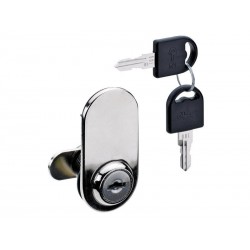 Serrure de vitrine acier à encastrerde 4 a 14mm reversible