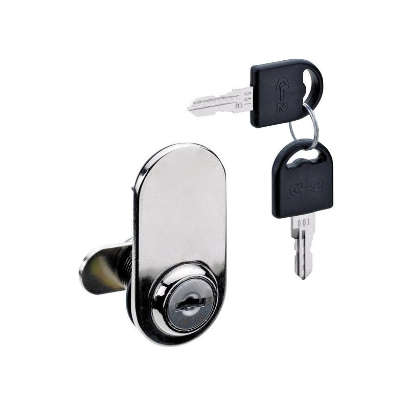 Serrure de vitrine acier à encastrerde 4 a 14mm reversible