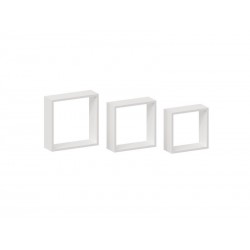 Lot de 3 étagère cube blancmat L.30 x H.10 x p.10 cm Ep.12mm