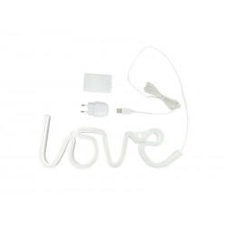 Lampe design en plastique blancNéon Love USB + batterie