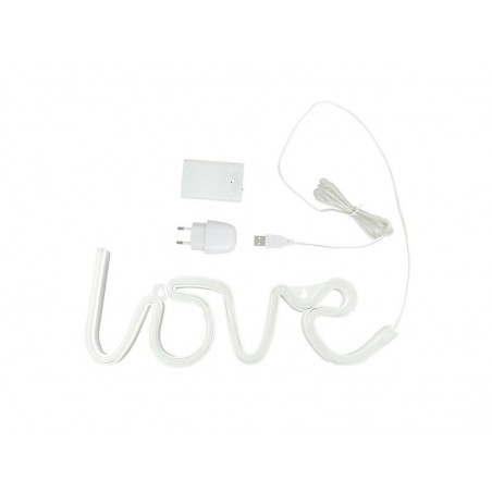 Lampe design en plastique blancNéon Love USB + batterie