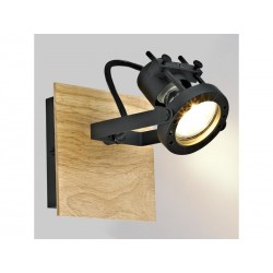 Spot technic gu10 metal noir-bois