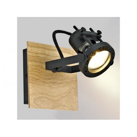 Spot technic gu10 metal noir-bois