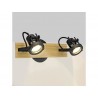 Barre 2 spots TECHNC GU10 métal noir+bois