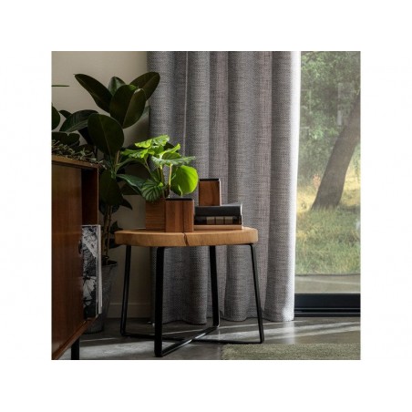 Rideau maille granit 3 140 x 250 cm gris -  - meilleure qualité