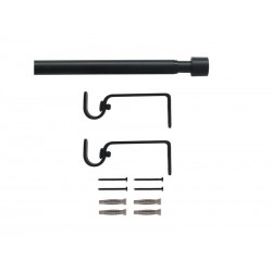 Kit de tringle à rideau extensible 120-210cm D16mm noir