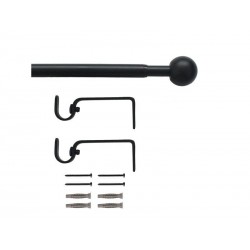 Kit de tringle a rideau Ball Diam.13-16mm Noir fonce 120-210 cm