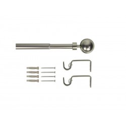 Kit de tringle à  rideau Ball Diam.19 mm Nickel mat 120-210 cm