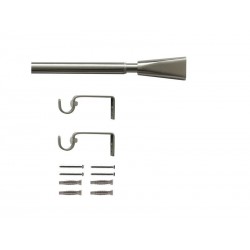 Kit de tringle à rideauPommel Diam.16 mm Nickel mat 120-210 cm