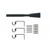 Kit de tringle à  rideau pommel Diam.16mm Noirmat 160-300 cm