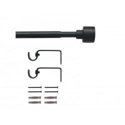Kit de tringle a rideau Duplo Diam.16mm Noir fonce 120-210 cm