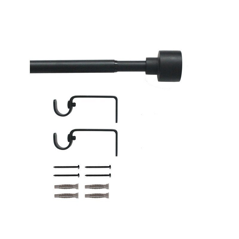 Kit de tringle a rideau Duplo Diam.16mm Noir fonce 120-210 cm