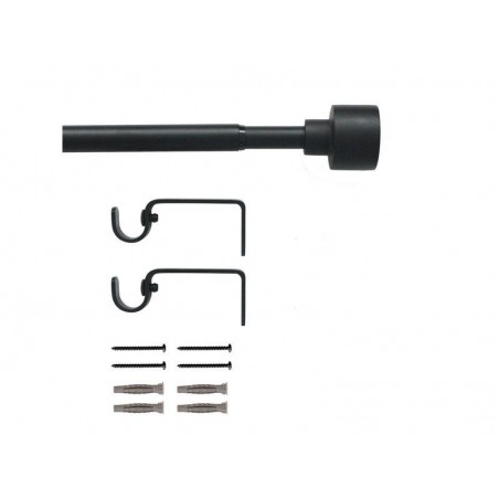 Kit de tringle a rideau Duplo Diam.16mm Noir fonce 120-210 cm
