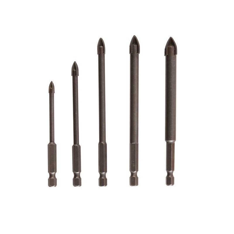 Lot de 5 forets à  céramique verre et carrelagediam.5 à  12mm