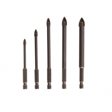 Lot de 5 forets à  céramique verre et carrelagediam.5 à  12mm