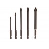 Lot de 5 forets à  céramique verre et carrelagediam.5 à  12mm