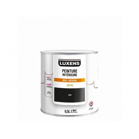 Peinture mur boiserie noir satin LUXENS Interieure 0.5l
