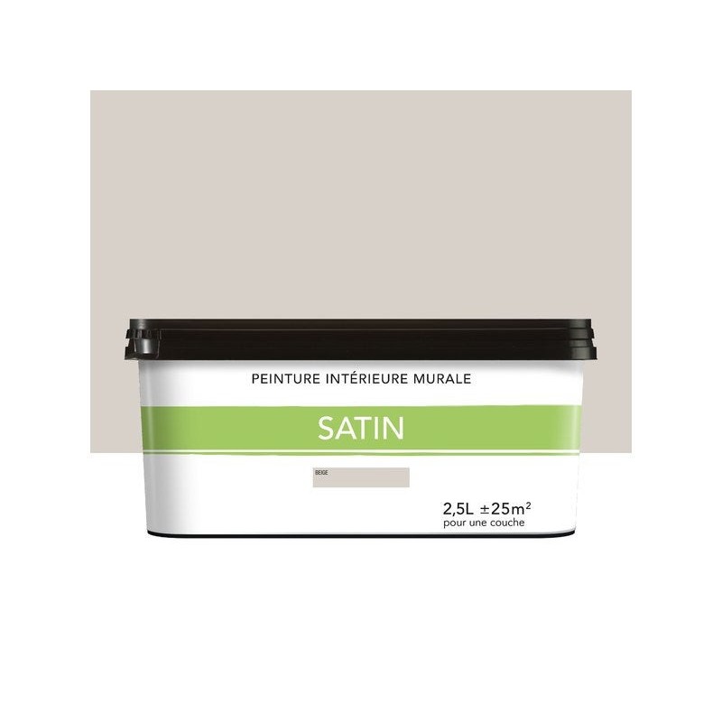 Peinture satiné pour mur intérieur 2.5 litres beige -  - meilleure qualité
