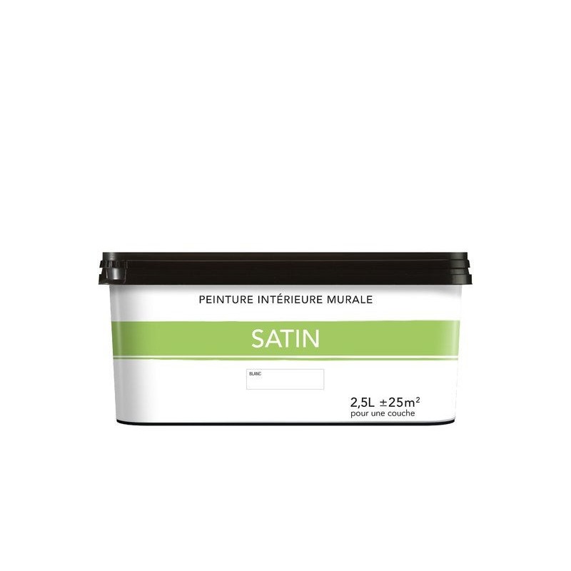 Peinture satiné pour mur intérieur 25 litres blanc