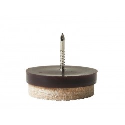 Lot de 4 patins feutre laine+cloumarron 28mm