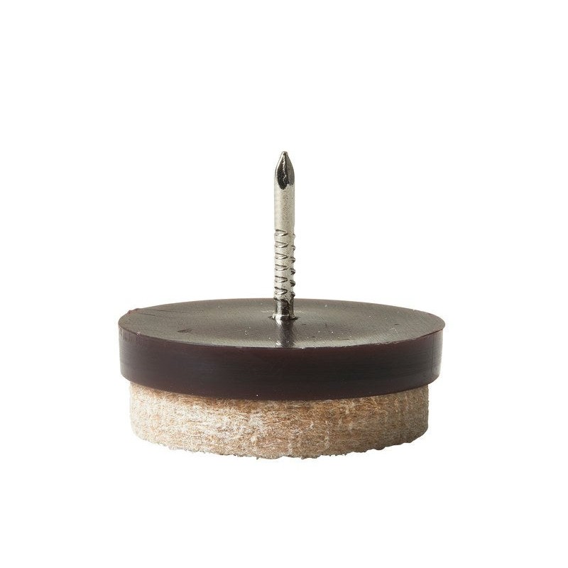 Lot de 4 patins feutre laine+cloumarron 28mm