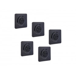 Lot de 5 prises avec terre complet Lumiablack