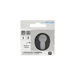 Lot de 2 rosaces trou de cylindre Wagram zamak D3 noir mat