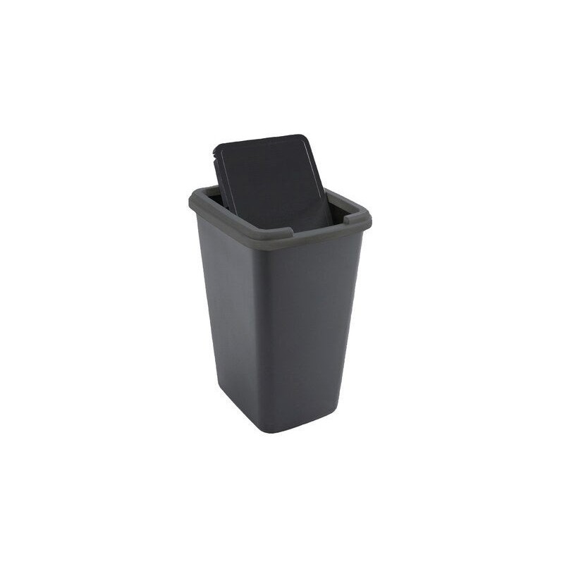 Poubelle de cuisine 50 l  manuel Swing plastique noir -  - meilleure qualité