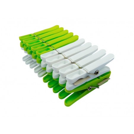 Lot de 20 pinces à  linge 1PX vert/blanc -  - meilleure qualité
