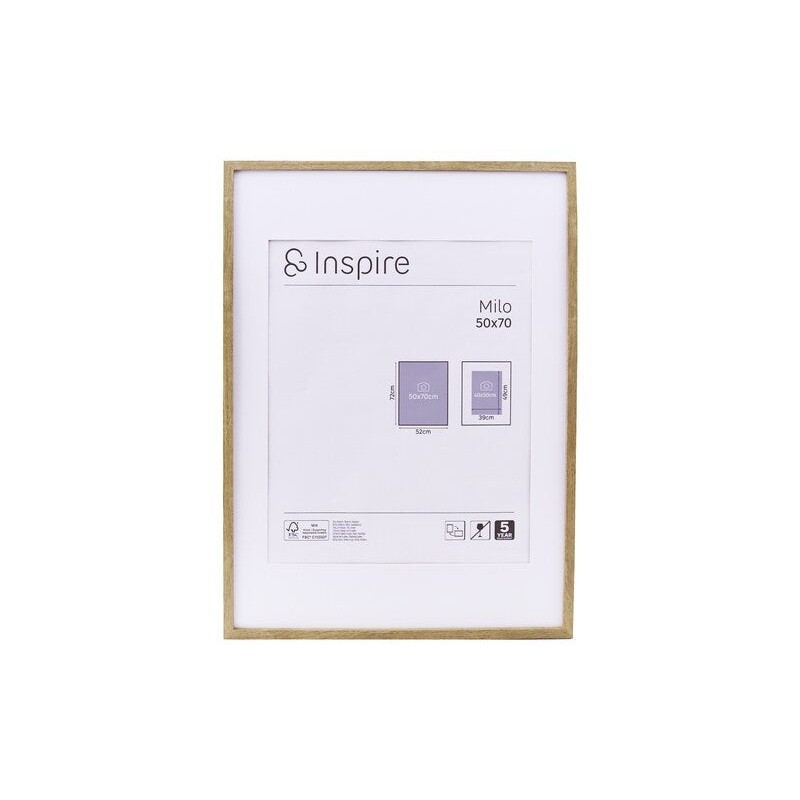 Cadre en bois de chêne Milo  l.50 X H.70 cm - meilleure qualité