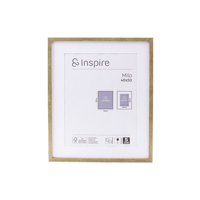 Cadre en bois de chêne Milo  l.40 X H.50 cm - meilleure qualité