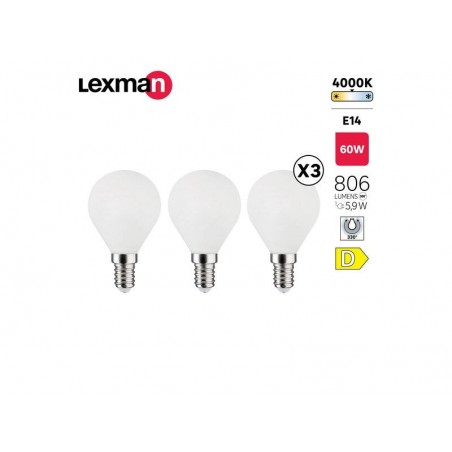 Lot de 3 ampoules ledE14 806Lm5.9W
