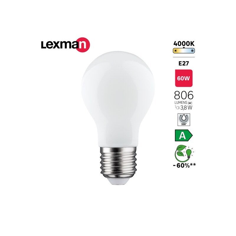 Ampoule led E27 806Lm 60W blanc neutre