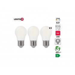 Lot de 3 ampoules led à  filamentE27 806Lm 3.8W