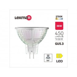 Ampoule led réflecteur GU5.3 100° 450lm 36W blanc chaud